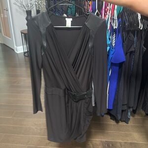 Cache Black W Leather Dress S